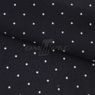 Креп стрейч Амузен 85 г м Black белый мелкий горох (1)