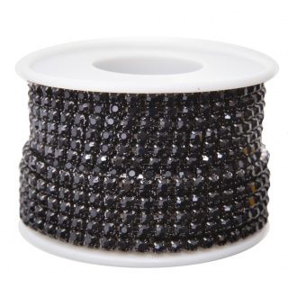 Цепь со стразами SS12 (упак 10 ярд) цв BLACK (1)