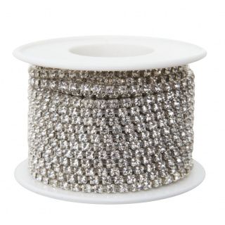 Цепь со стразами SS10 (упак 10 ярд) цв CRISTAL SILVER (1)