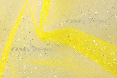 Сетка Глиттер, 40 гр/м2, шир.160см, цвет жёлтый - купить в Березниках. Цена 163.01 руб.