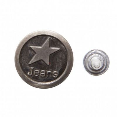 Пуговица джинсовая металлическая, 15 мм, в ассортименте - купить в Березниках. Цена: 1.62 руб.