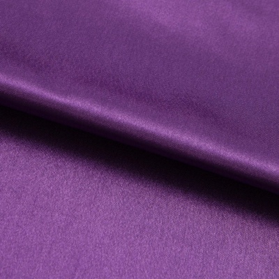Поли креп-сатин 19-3536, 125 (+/-5) гр/м2, шир.150см, цвет фиолетовый - купить в Березниках. Цена 155.57 руб.