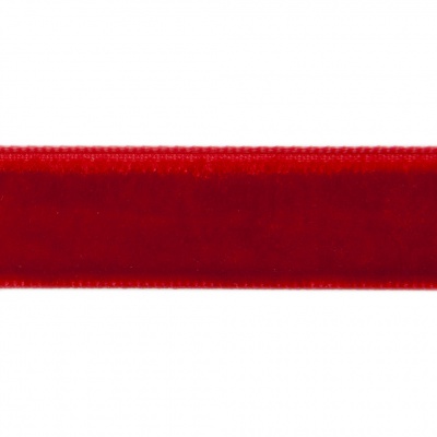 Лента бархатная нейлон, шир.12 мм, (упак. 45,7м), цв.45-красный - купить в Березниках. Цена: 392 руб.