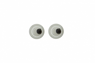 Глазки для игрушек, круглые, с бегающими зрачками, 3 мм/упак.100+/-5 шт, цв. -черно-белые - купить в Березниках. Цена: 25.40 руб.