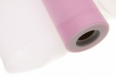 Фатин в шпульках 16-14, 10 гр/м2, шир. 15 см (в нам. 25+/-1 м), цвет розовый - купить в Березниках. Цена: 101.71 руб.