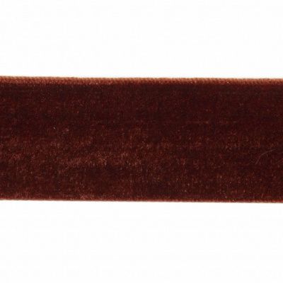 Лента бархатная нейлон, шир.25 мм, (упак. 45,7м), цв.120-шоколад - купить в Березниках. Цена: 981.09 руб.