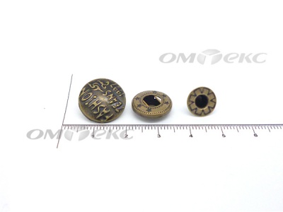 Кнопки металл 15 мм альфа антик с рис.№3  - купить в Березниках. Цена: 2.90 руб.