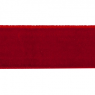 Лента бархатная нейлон, шир.25 мм, (упак. 45,7м), цв.45-красный - купить в Березниках. Цена: 981.09 руб.