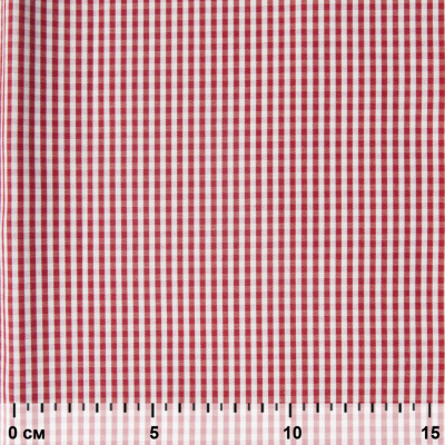 Ткань сорочечная Клетка Виши, 115 г/м2, 58% пэ,42% хл, шир.150 см, цв.5-красный, (арт.111) - купить в Березниках. Цена 306.69 руб.