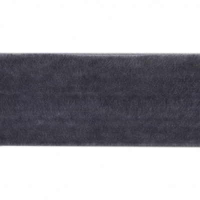 Лента бархатная нейлон, шир.25 мм, (упак. 45,7м), цв.189-т.серый - купить в Березниках. Цена: 991.10 руб.