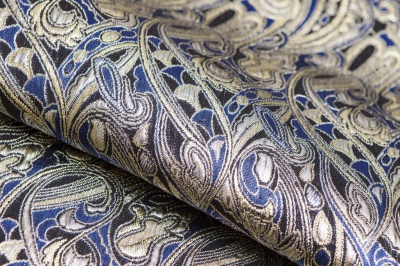 Ткань костюмная жаккард, 135 гр/м2, шир.150см, цвет синий№18 - купить в Березниках. Цена 441.95 руб.