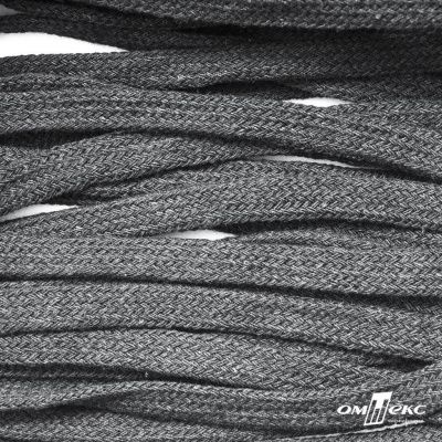 Шнур плетеный d-8 мм плоский, 70% хлопок 30% полиэстер, уп.85+/-1 м, цв.1027-серый - купить в Березниках. Цена: 735 руб.