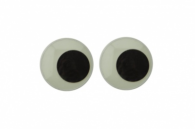 Глазки для игрушек, круглые, с бегающими зрачками, 24 мм/упак.50+/-2 шт, цв. -черно-белые - купить в Березниках. Цена: 60.32 руб.