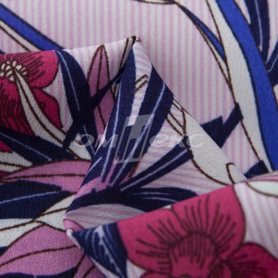 Плательная ткань "Фламенко" 18.1, 80 гр/м2, шир.150 см, принт растительный - купить в Березниках. Цена 239.03 руб.