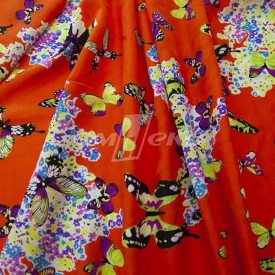 Плательная ткань "Софи" 7.1, 75 гр/м2, шир.150 см, принт бабочки - купить в Березниках. Цена 241.49 руб.