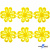 Кружево гипюр "Ромашка" 0575-1169, шир. 25 мм/уп.13,7 м, цвет 8208-жёлтый - купить в Березниках. Цена: 289.76 руб.