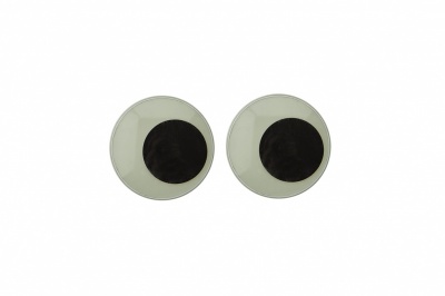 Глазки для игрушек, круглые, с бегающими зрачками, 15 мм/упак.50+/-2 шт, цв. -черно-белые - купить в Березниках. Цена: 46.92 руб.