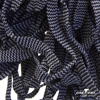 Шнурки #107-07, плоские 130 см, двухцветные цв.серый/чёрный - купить в Березниках. Цена: 23.03 руб.