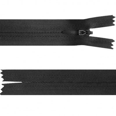 Молния потайная Т3, 18 см, полиэстер, цвет чёрный - купить в Березниках. Цена: 4.90 руб.
