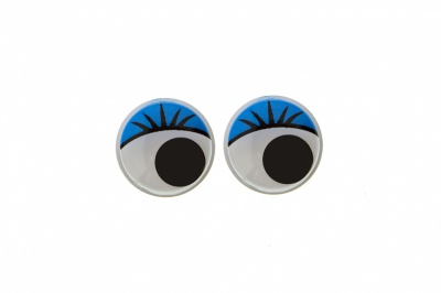 Глазки для игрушек, круглые, с бегающими зрачками, 8 мм/упак.50+/-2 шт, цв. -синий - купить в Березниках. Цена: 59.05 руб.