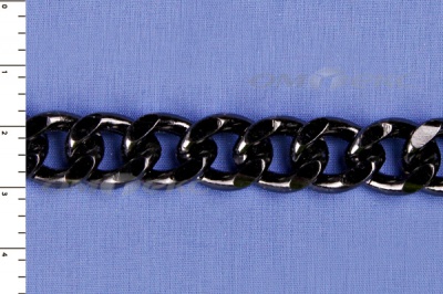 Цепь металл декоративная №9 (13,5*16,5) черная (10+/-1 м)  - купить в Березниках. Цена: 808.92 руб.