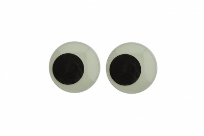 Глазки для игрушек, круглые, с бегающими зрачками, 18 мм/упак.50+/-2 шт, цв. -черно-белые - купить в Березниках. Цена: 41.81 руб.