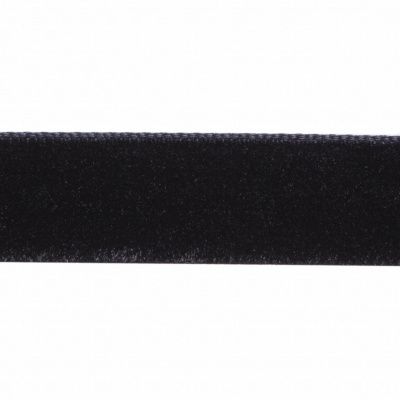 Лента бархатная нейлон, шир.12 мм, (упак. 45,7м), цв.03-черный - купить в Березниках. Цена: 448.27 руб.