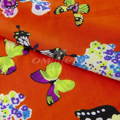 Плательная ткань "Софи" 7.1, 75 гр/м2, шир.150 см, принт бабочки - купить в Березниках. Цена 241.49 руб.