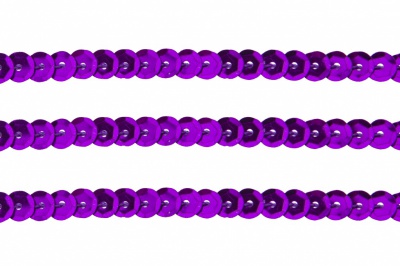 Пайетки "ОмТекс" на нитях, SILVER-BASE, 6 мм С / упак.73+/-1м, цв. 12 - фиолет - купить в Березниках. Цена: 300.55 руб.